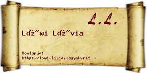 Löwi Lívia névjegykártya