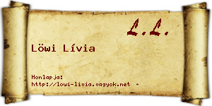 Löwi Lívia névjegykártya